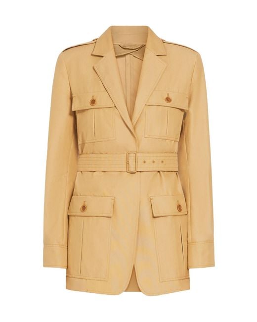 Max Mara Metallic Pacos Belted Long-Sleeved Jacket