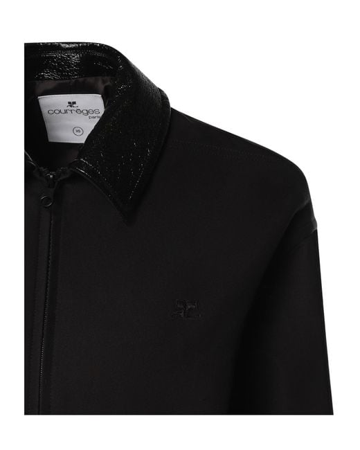 Courreges Black Courrèges Zip-Up Coat
