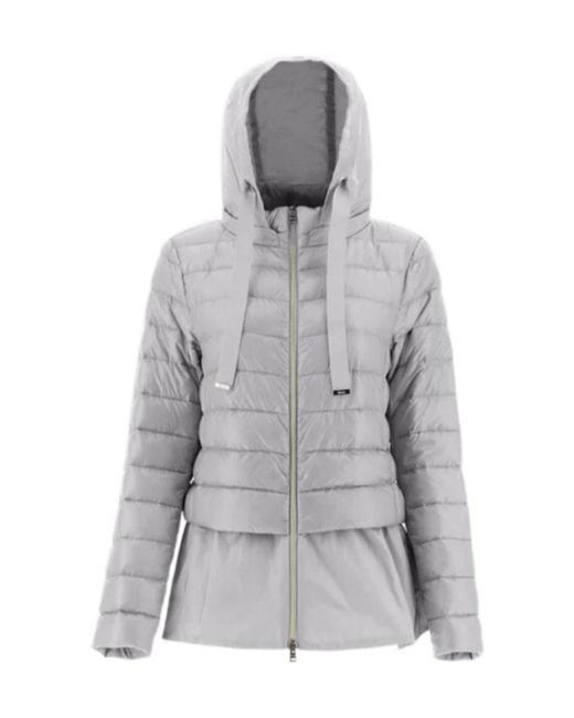 Herno Gray Logo Down Jacket