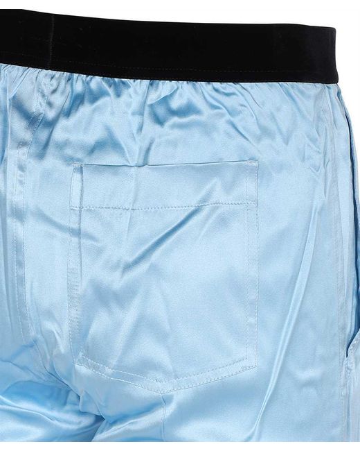 Tom Ford Blue Logo Embroidered Pajamas for men