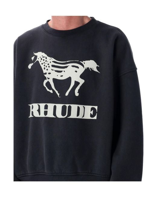 Rhude Blue Dinero Crewneck Sweatshirt for men