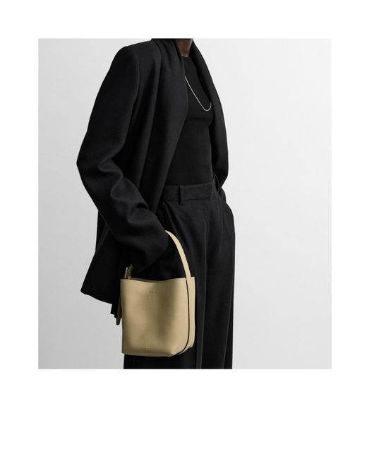 Totême Natural Small Belted Grained-Leather Tote