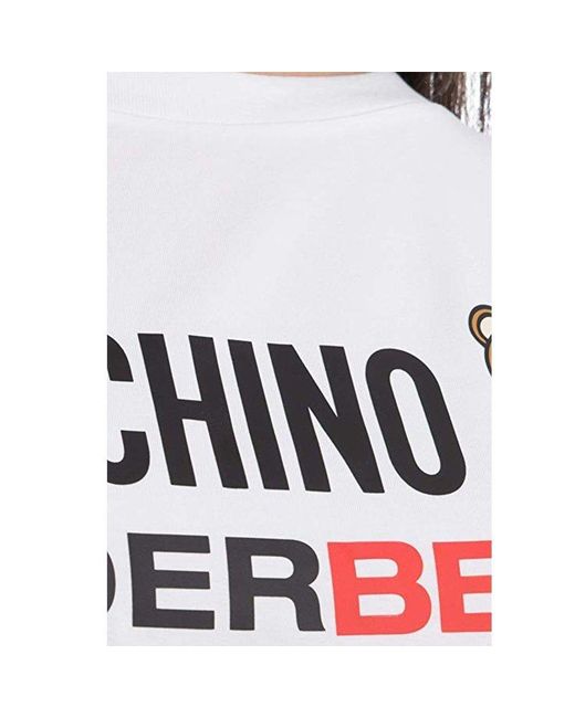 Moschino White Logo Details T-Shirt Dress
