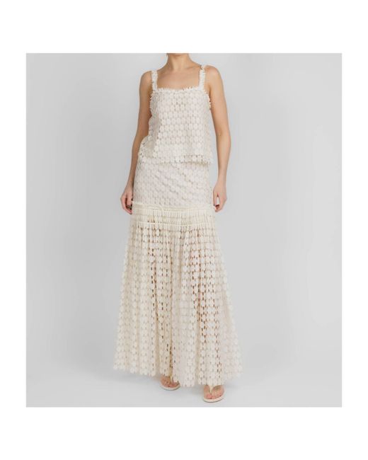 Ulla Johnson White Hollow-Out Dress