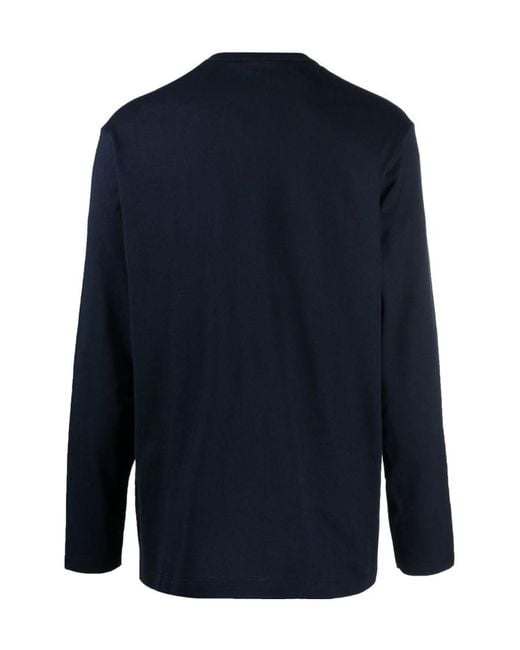 Paul & Shark Blue Logo-Print Long-Sleeve T-Shirt for men