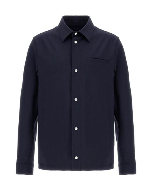 Herno Blue Long-Sleeved Shirt for men