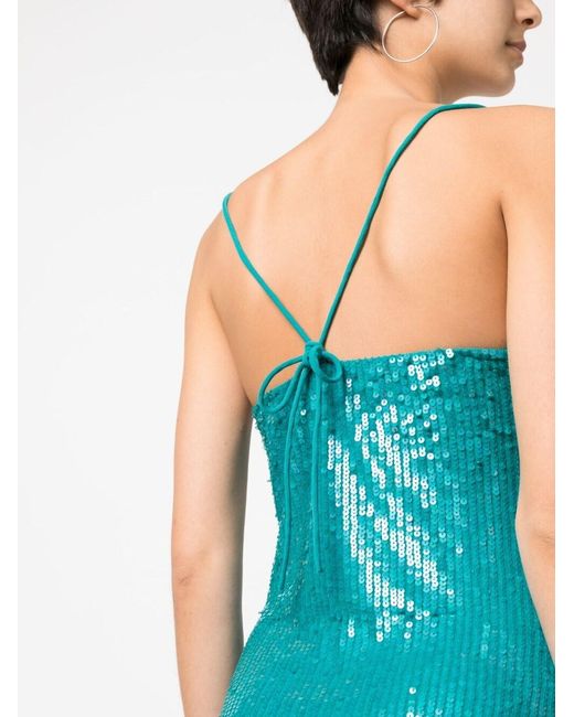 P.A.R.O.S.H. Blue Sequined Mini Dress