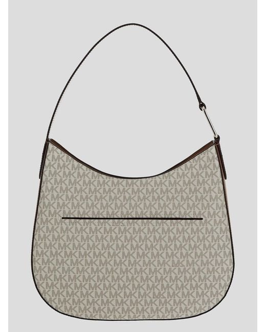 MICHAEL Michael Kors Gray Kensington Large Signature Logo Hobo Shoulder Bag