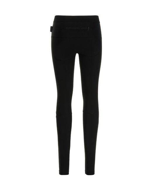 Courreges Black Courrèges Logo Printed Racer Leggings
