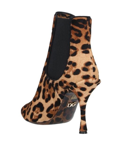 Dolce & Gabbana Brown Leopard-Print Chelsea Boots