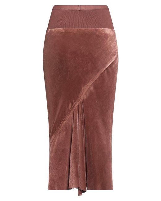 Rick Owens Stylish Solid Color Velvet Flared Skirt