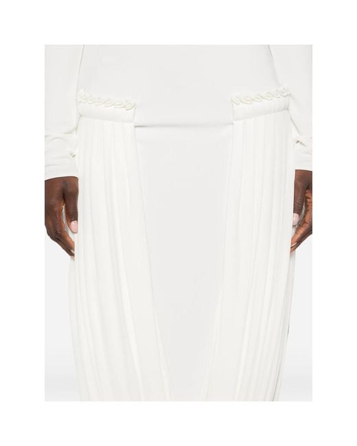 Stella McCartney White Draped-Detail Midi Dress
