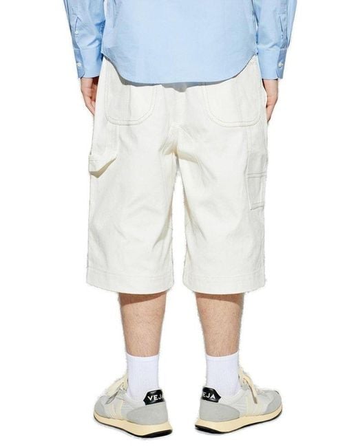 AMI White Ami Worker Bermuda Shorts for men
