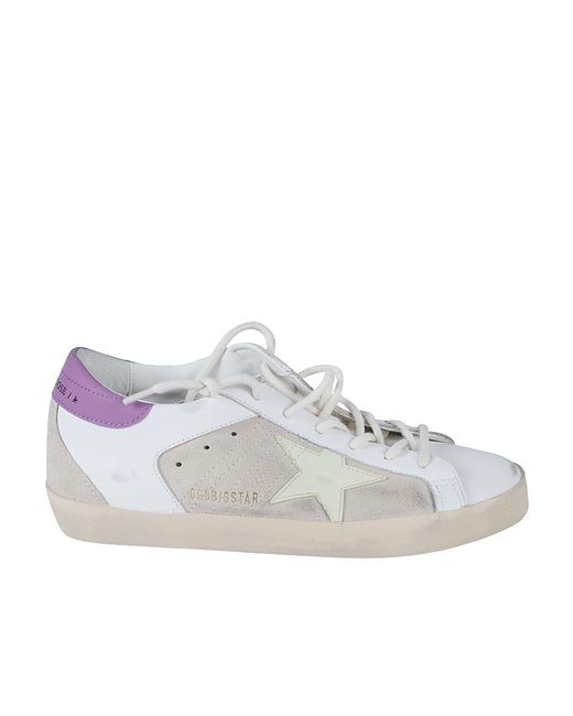 Golden Goose Deluxe Brand White Super-Star Lace-Up Sneakers