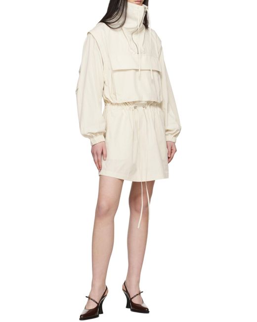 Helmut Lang White Stitched Zipper Dress