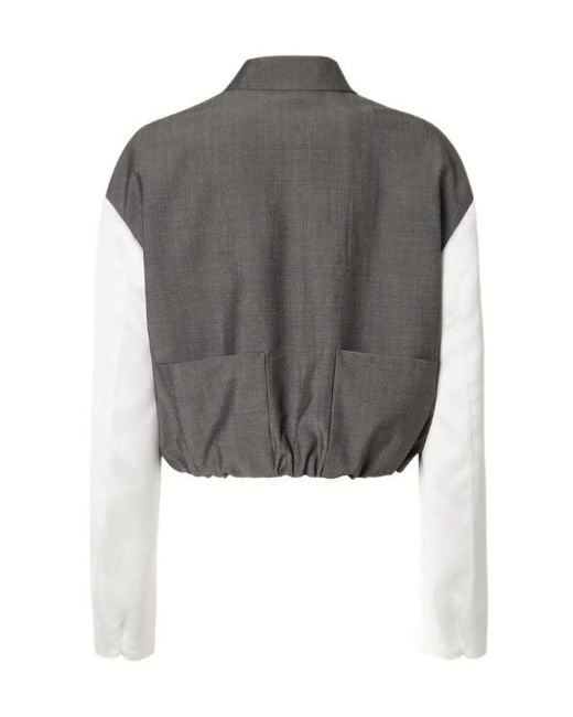 Fendi Gray Cropped Single-Breasted Jacket