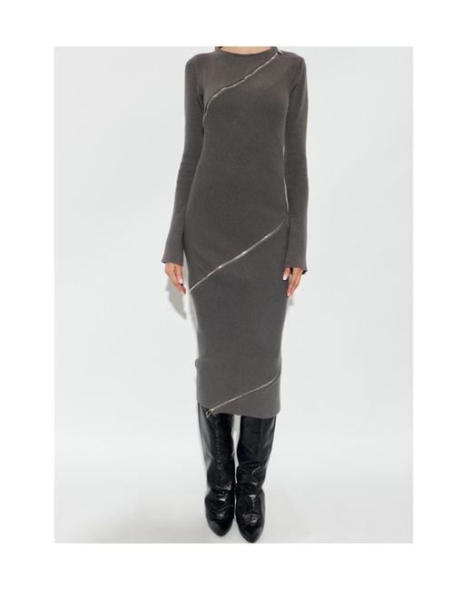 The Attico Gray Long-Sleeved Dress