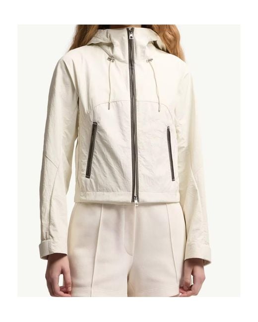 Moncler Natural Lasanca Zip-Up Hooded Jacket