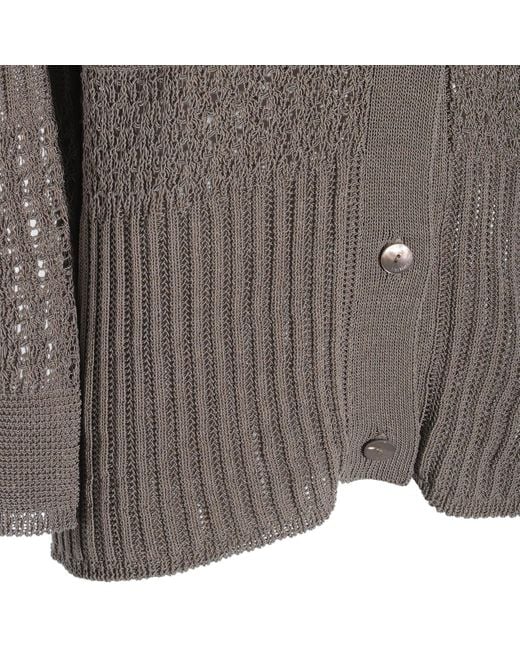 Max Mara Gray March V-Neck Button-Up Cardigan