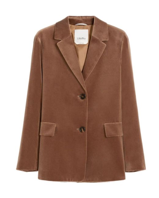 Max Mara Brown 'S Single-Breasted Tailored Blazer