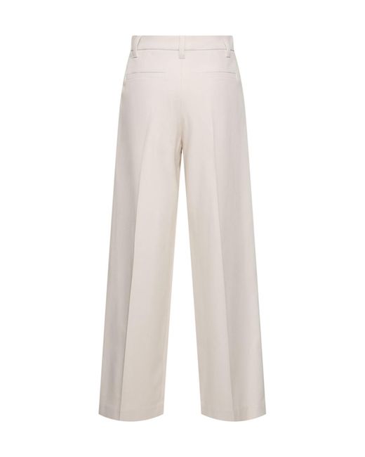 Brunello Cucinelli White Belt-Loop Casual Pants