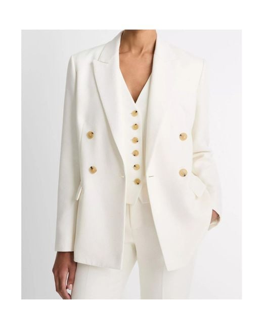 Vince White Double Breasted Blazer