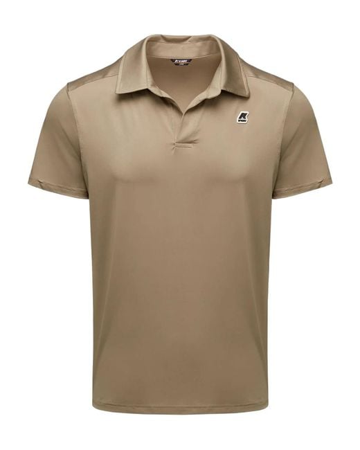 K-Way Natural Polo Shirt With Lapel Short Sleeve for men