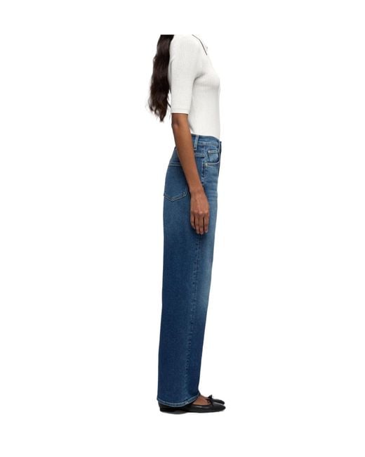 7 For All Mankind Blue Stovepipe Straight Jeans