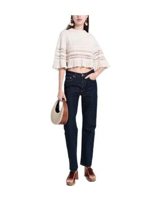 Isabel Marant Natural Solid-Color Knitted Top
