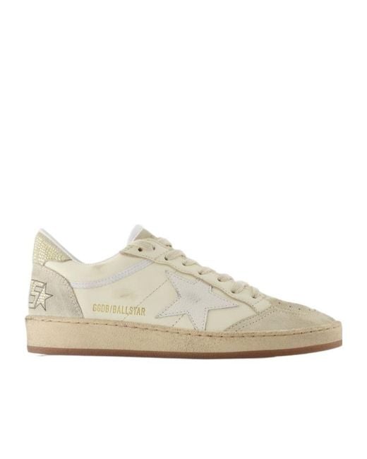 Golden Goose Deluxe Brand White Ballstar Lace-Up Sneakers