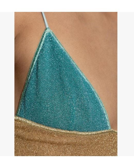 Oseree Brown Oséree Lurex Triangle-Cup Beachwear Dress