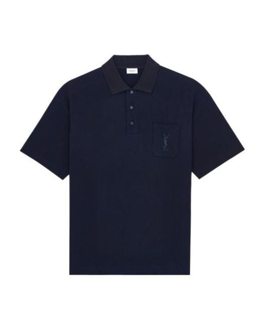 Saint Laurent Blue Cassandre Polo for men