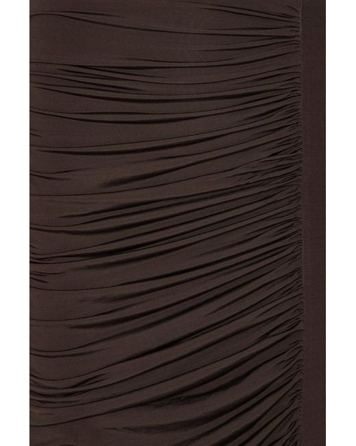 ROTATE BIRGER CHRISTENSEN Brown Asymmetrical Sleeveless Dress