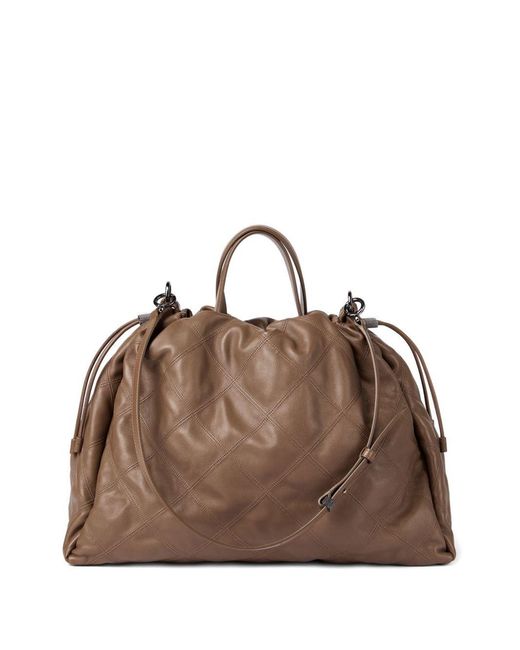 Brunello Cucinelli Brown Mellow Large Tote Bag