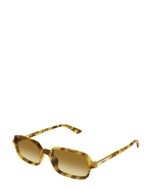 Chloé Metallic Chloé Eyewear Rectangle Frame Sunglasses