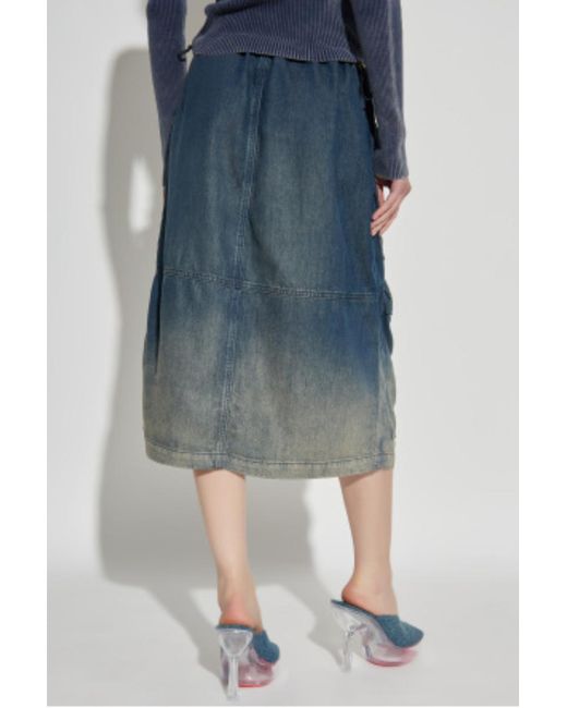DIESEL Blue De-Megi- Midi Denim Skirt