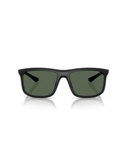 Emporio Armani Green Rectangle-Frame Sunglasses for men
