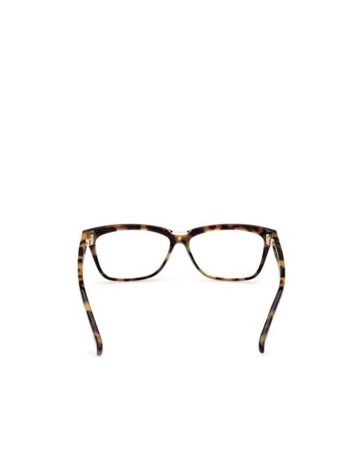 Max Mara Brown Rectangular Frame Glasses