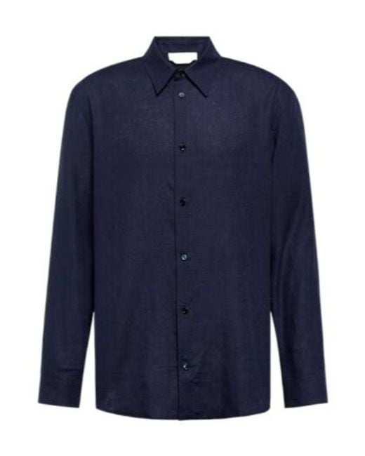 Gabriela Hearst Blue Quevedo Linen Shirt for men