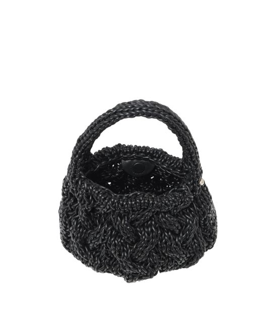 J.W. Anderson Black Jw Anderson Small Cable Knitted Top Handle Bag