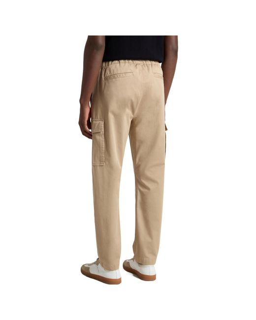 Woolrich Natural Belted Cargo Trousers for men
