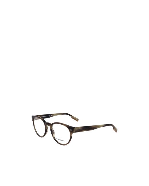 Zegna Metallic Oval Frame Glasses for men