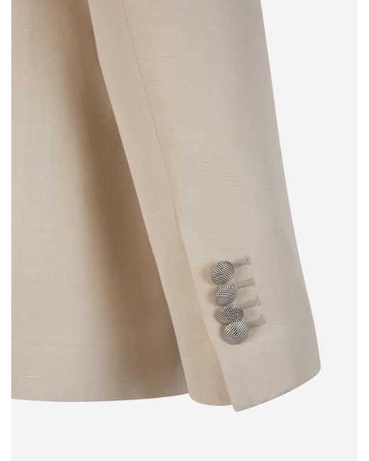 Lardini Natural Buttoned Single-Breasted Blazer for men