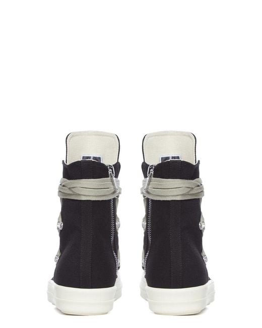 Rick Owens Black Megalace High-Top Sneakers for men