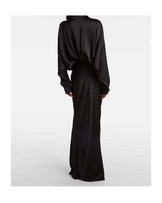 Norma Kamali Black Long-Sleeved Gown