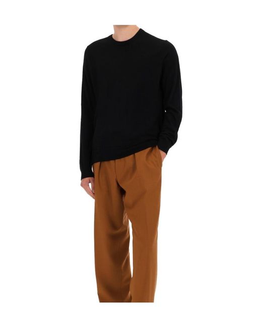 Boss Black Round-Neck Long-Sleeved Knitted Sweater for men