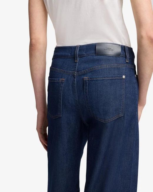 7 For All Mankind Blue High-Waisted Wide-Leg Jeans