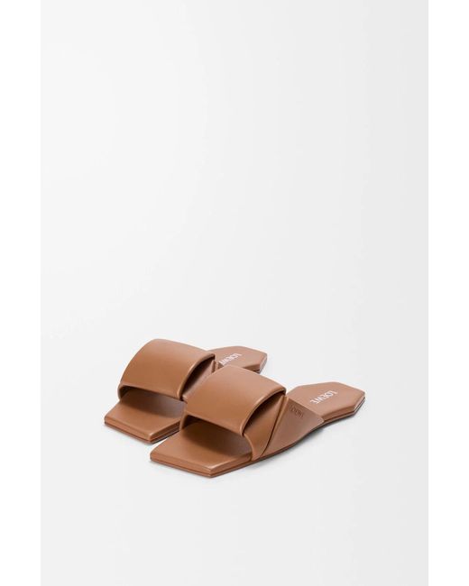 Loewe Brown Origami Square-Toe Sandals