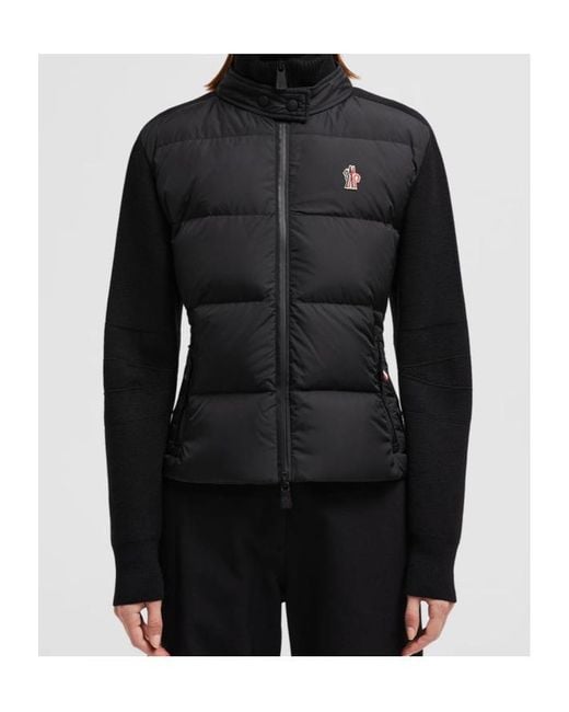 Moncler Black Grenoble Padded Knit Cardigan