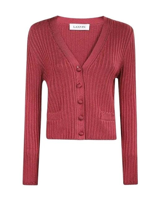 Lanvin Red Long-Sleeved Sweater